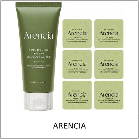 [ARENCIA] ★ Sale 5% ★ (oy) Green Tea LHA Deep Pore Cleanser Set 150g + PDRN Cleansing Balm 3g x 6 / 25250(6) / 28,000 won()