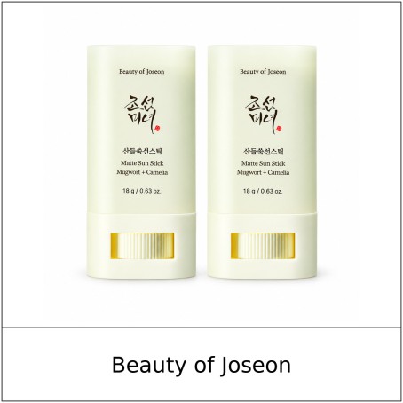 [Beauty of Joseon] ★ Sale 5% ★ (oy) Matte Sun Stick Mugwort + Camelia 18g x 2 / 7250(10) / 30,000 won()