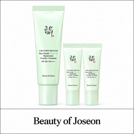 [Beauty of Joseon] ★ Sale 10% ★ (oy) Stay Fresh Tone-Up Sunscreen Green Set (50ml+10mlx2ea) / 8199(10) / 20,000 won()