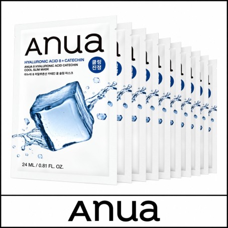 [ANUA] ★ Sale 5% ★ (oy) 8 Hyaluronic Acid Catechin Cool Slim Mask 24ml x 10 Sheets / 6350(4) / 40,000 won()