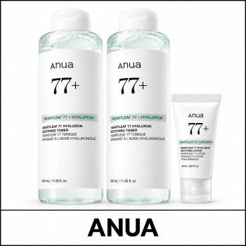 [ANUA] ★ Sale 5% ★ (oy) Heartleaf 77 Hyaluron Soothing Toner 350ml x 2 + Lotion 20ml / 14450(2) / 49,000 won()