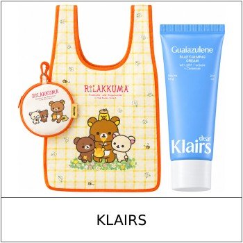 [KLAIRS] ★ Sale 5% ★ (oy) Blue Calming Cream Rilakkuma Set 60g + Yellow Shopping Bag / 66250(8) / 29,500 won()