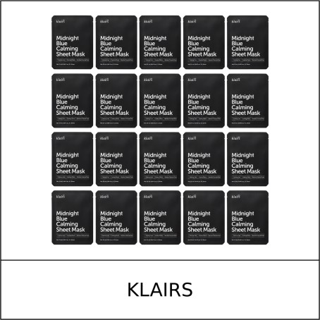 [KLAIRS] ★ Sale 5% ★ (n) Midnight Blue Calming Sheet Mask 25ml x 20 Sheets / 4550(2) / 60,000 won()
