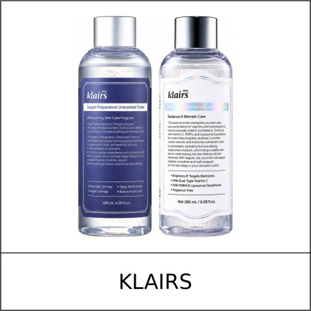 [KLAIRS] ★ Sale 5% ★ (n) Supple Preparation Unscented Toner 180ml + Freshly Juiced Vitamin Essence Toner 180ml / 68350(3) / 42,800 won()