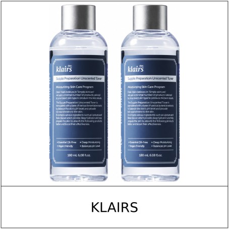 [KLAIRS] ★ Sale 5% ★ (n) Supple Preparation Unscented Toner Double Set 180ml x 2 / 95350(3) / 39,800 won()