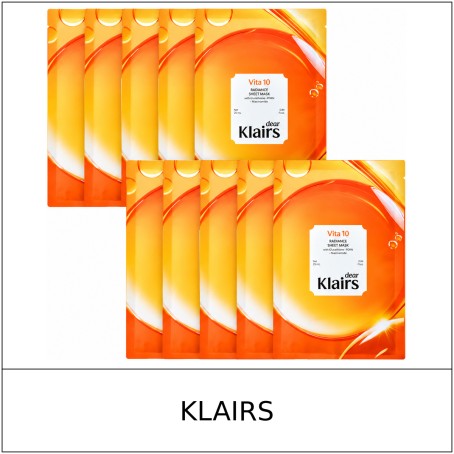 [KLAIRS] ★ Sale 5% ★ (n) Vita 10 Radiance Sheet Mask Set 25ml x 10 Sheets / 7250(4) / 30,000 won()
