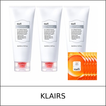 [KLAIRS] ★ Sale 5% ★ (n) Vitamin Mask Cleanser 150ml x 3 + Vita 10 Radiance Sheet Mask 25ml x 5 Gift Set / 48450(2) / 53,700 won()