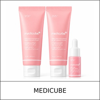 [MEDICUBE] ★ Sale 5% ★ (oy) PDRN Pink Hyaluronic Moisturizing Cream Double Set (50mlx2ea + Peptide Serum 10ml) / 14450(5) / 49,000 won()
