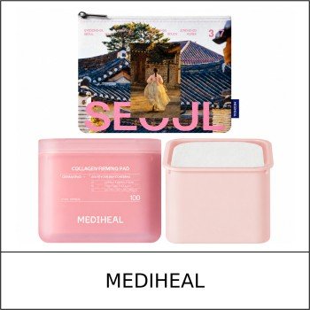 [MEDIHEAL] ★ Sale 5% ★ (oy) Collagen Firming Pad Double Set (100ea+100ea Refill) Seoul Edition + Pouch / 6350(2) / 39,900 won()