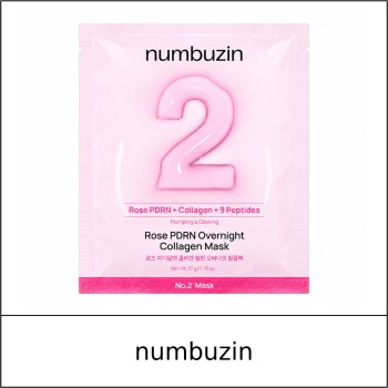 [NUMBUZIN] ★ Sale 10% ★ (oy) No.2 Rose PDRN Overnight Collagen Mask 37g / No Box(Case) / 4599(25) / 6,000 won()