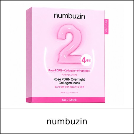 [NUMBUZIN] ★ Sale 10% ★ (oy) No.2 Rose PDRN Overnight Collagen Mask (37gx4ea) 1 Pack / 61299(6) / 24,000 won()
