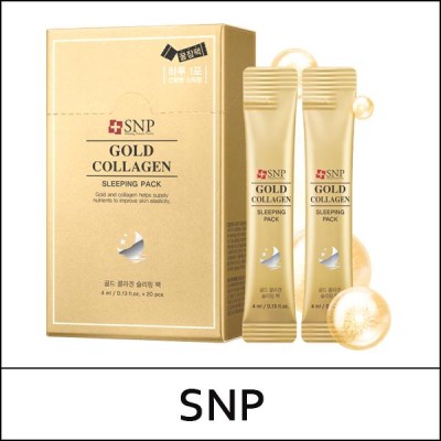 [SNP] ★ Sale 73% ★ (bo) Gold Collagen Moisture Sleeping Pack (4ml*20ea) 1 Pack / Box 30 / (j) 66(06)/5615(13) / 28,000 won(13)