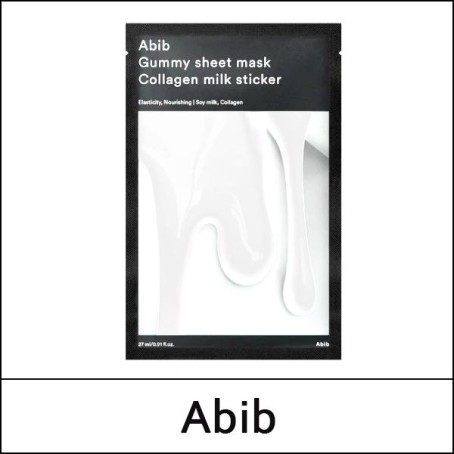 [Abib] (bo) Gummy Sheet Mask Collagen Milk Sticker (27ml*10ea) 1 Pack / 콜라겐 밀크 / Box 24 / 611/2150(4) / 12,800 won(R)