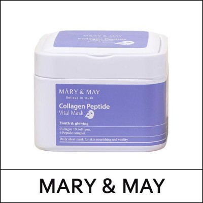 [MARY & MAY] (bo) Collagen Peptide Vital Mask (30ea) 400g / Box 15 / (sc) 401 / 8901(3) / 10,800 won(R)