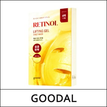 [GOODAL] (bo) Black Carrot Vita-A Retinol Lifting Gel Sheet Mask (30g*4ea) 1 Pack / 58(77)50(6) / 8,600 won(R) / 재고